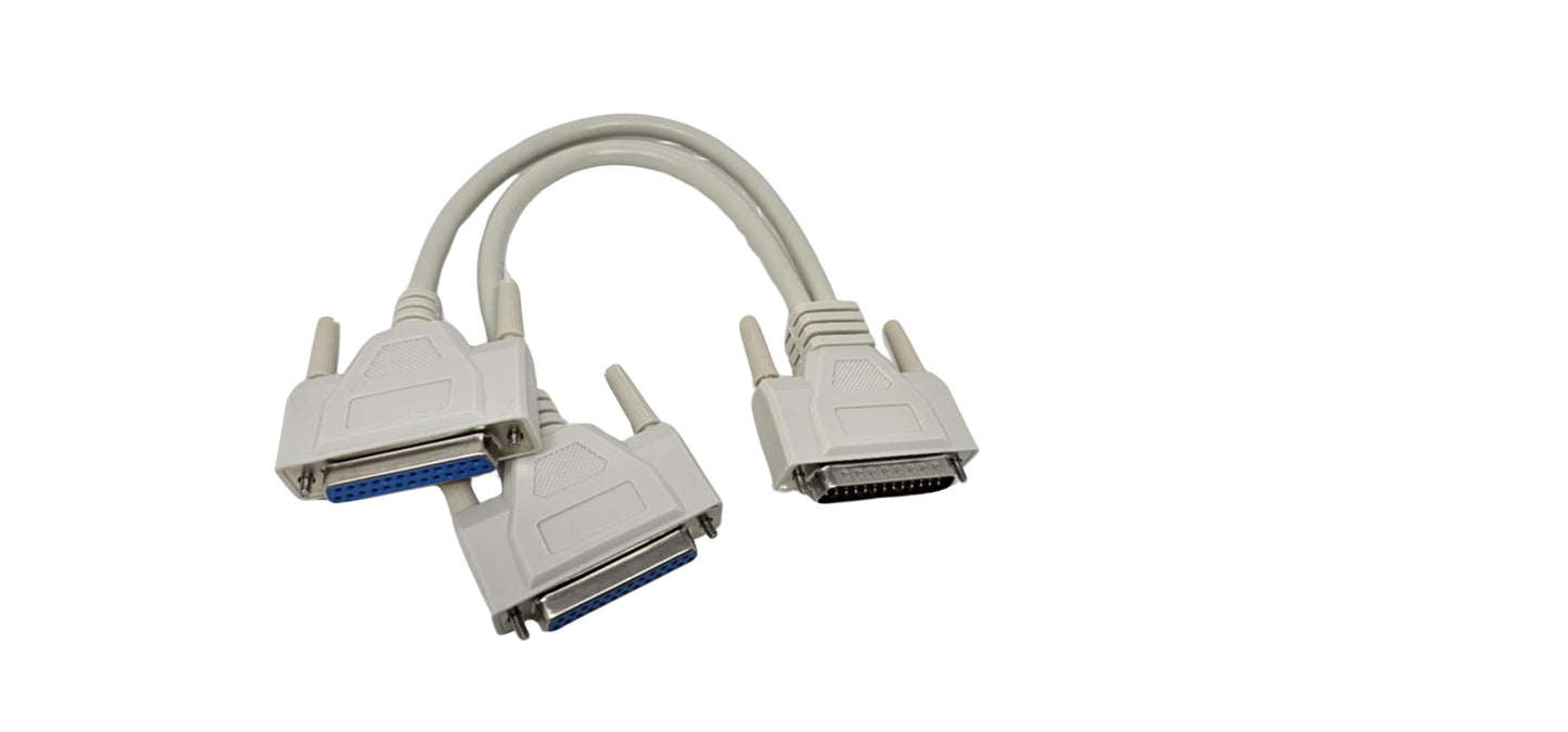 Your Cable Store 1 Foot DB25 Male to Two DB25 Female Serial Splitter Cable