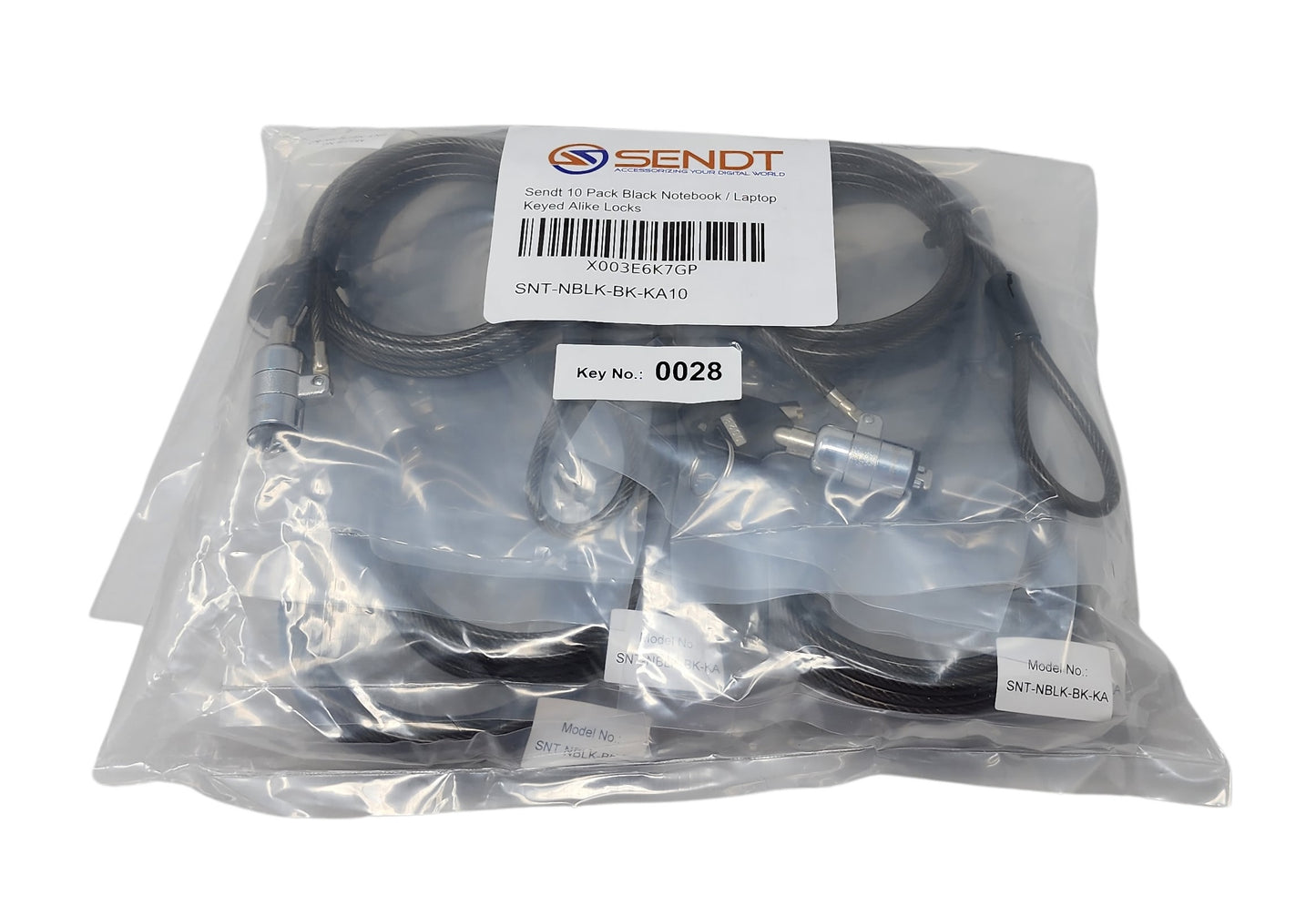 Sendt 10 Pack Black Notebook / Laptop Keyed Alike Locks