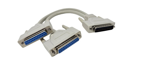 Your Cable Store 1 Foot DB25 Male to Two DB25 Female Serial Splitter Cable