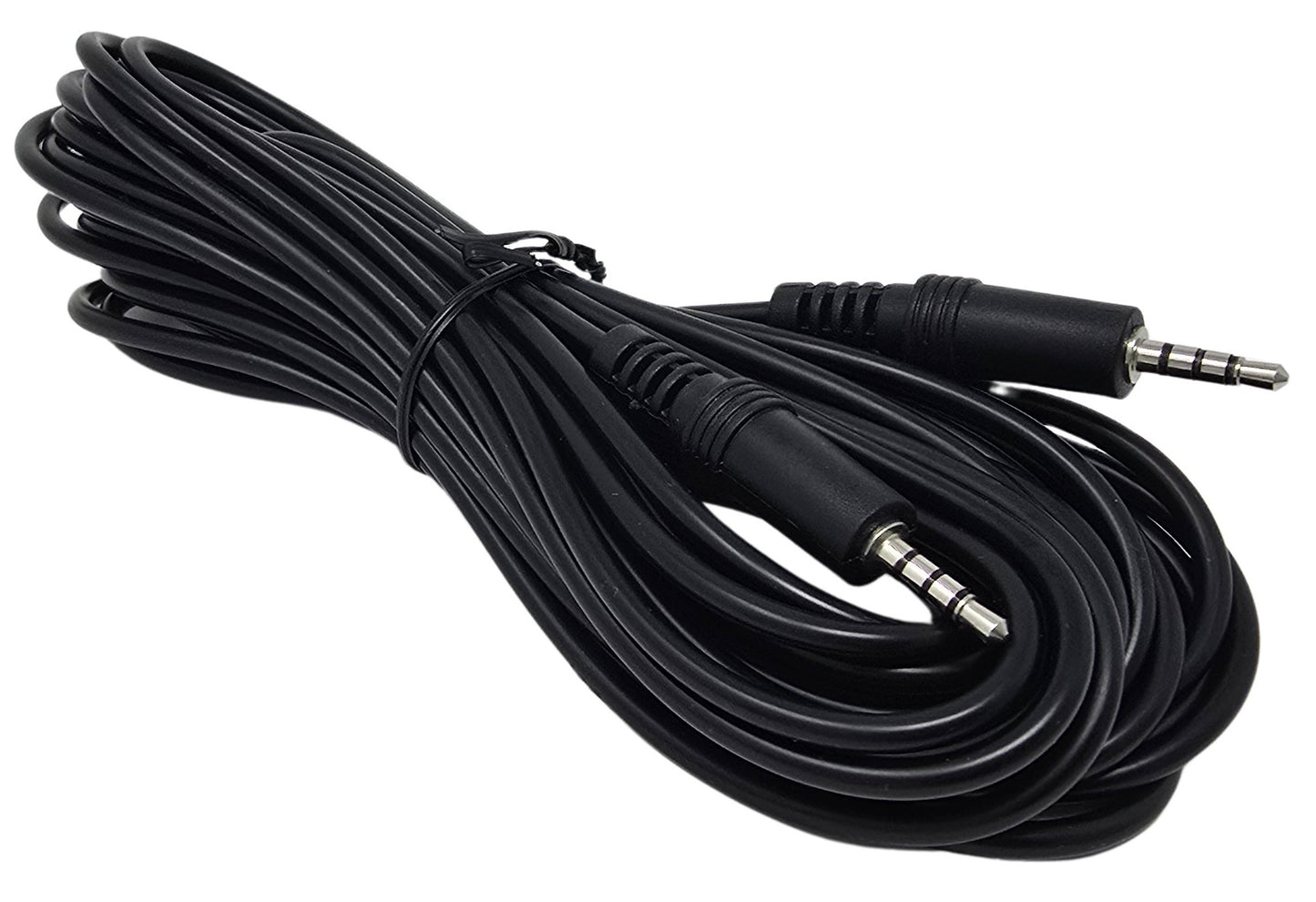 YCS Basics 25 Foot 3.5mm Male To Male 4 Conductor TRRS Aux Cable