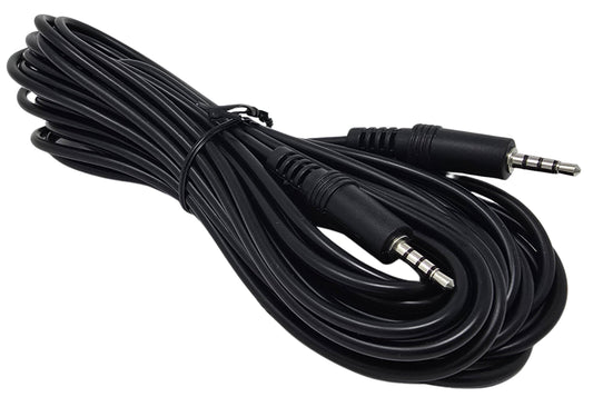 YCS Basics 25 Foot 3.5mm Male To Male 4 Conductor TRRS Aux Cable