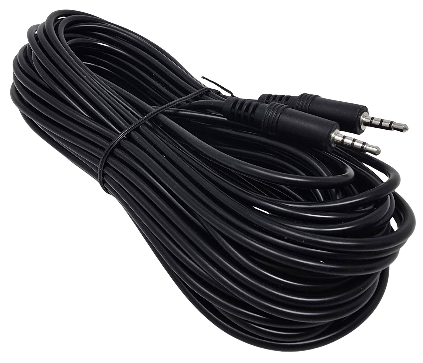 YCS Basics 50 Foot 3.5mm Male To Male 4 Conductor TRRS Aux Cable