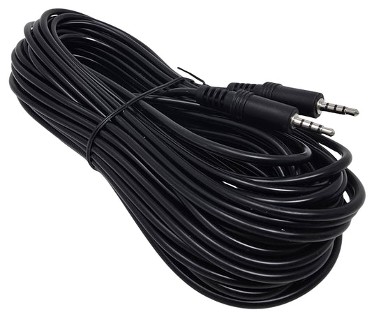 YCS Basics 50 Foot 3.5mm Male To Male 4 Conductor TRRS Aux Cable