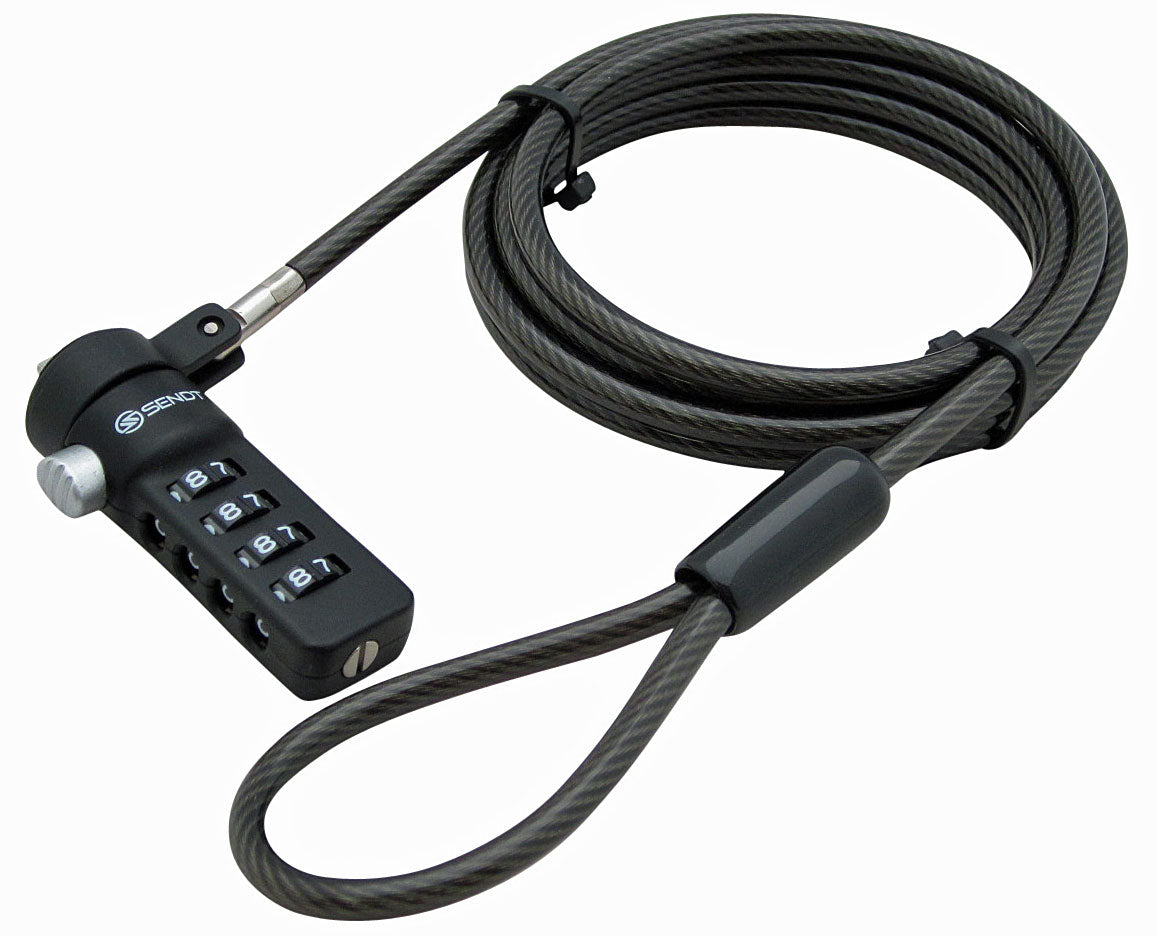 Five Pack Sendt Black Notebook / Laptop Combination Lock Security Cables